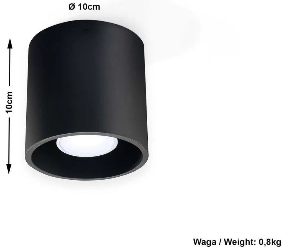 Čierne stropné svietidlo Sollux Roda