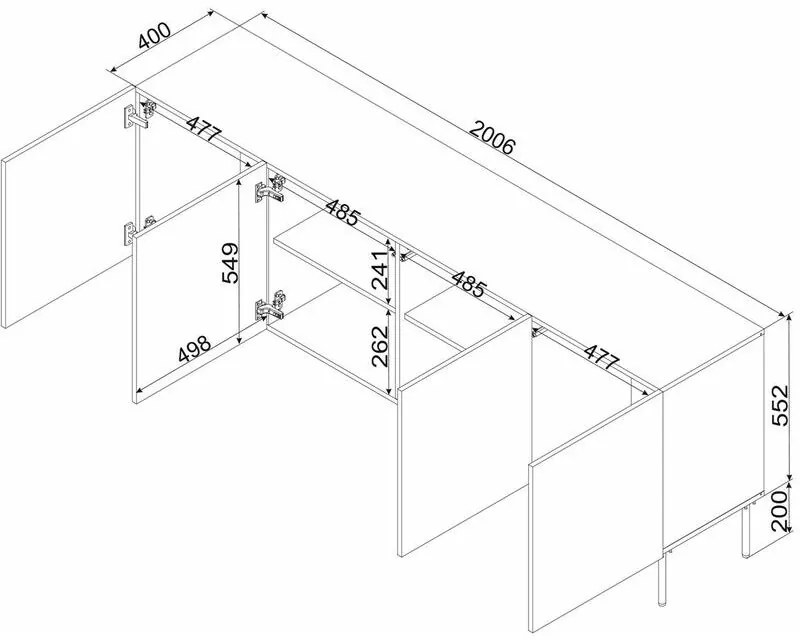Komoda Isla 200 xm I béžová