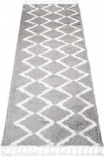 TA Koberec C090B TMAVO SIVÁ/KRÉMOVÁ BOHO Rozmer: 80x250 cm