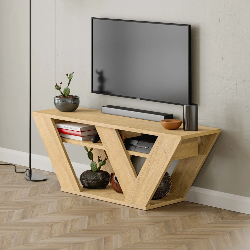 Televizní stolek Houseland Pipralla 110 cm dub přírodní