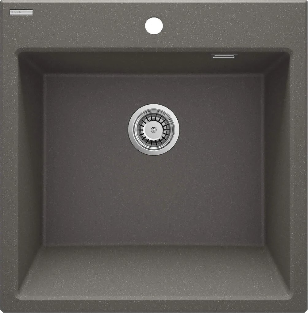 Deante Eridan Farmerski, granitový drez na dosku 600x610x214 mm, 3,5" + priestorovo úsporný sifón, 1-komorový, antracitová metalíza, ZQE_T10K