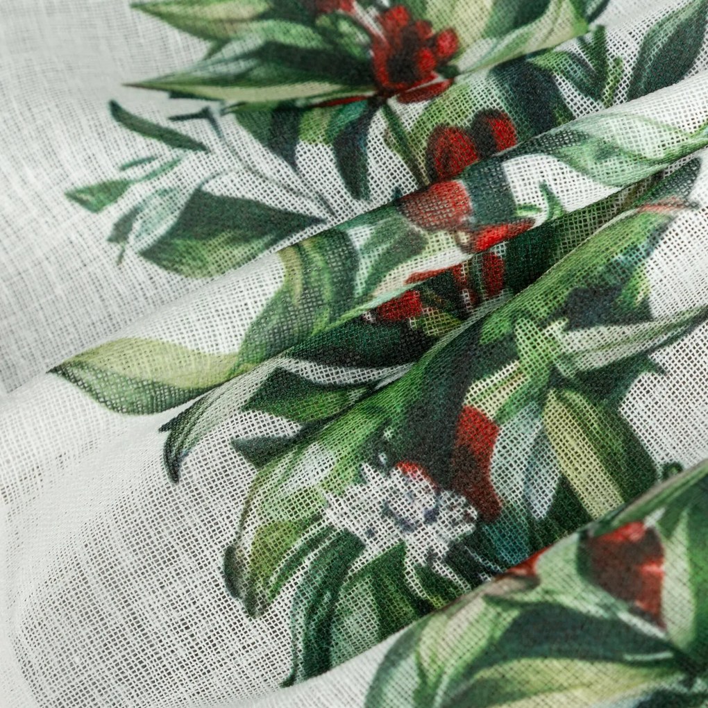 KRÁTKA VIANOČNÁ ZÁCLONA NA PÁSKE XMAS8 150X60 CM VZOROVANÁ