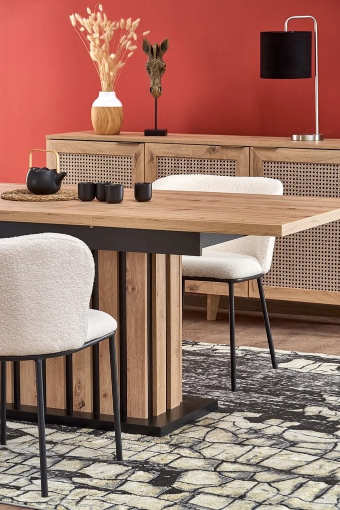 Jedálenský rozkladací stôl Lamello 130/180 cm dub artisan/čierny