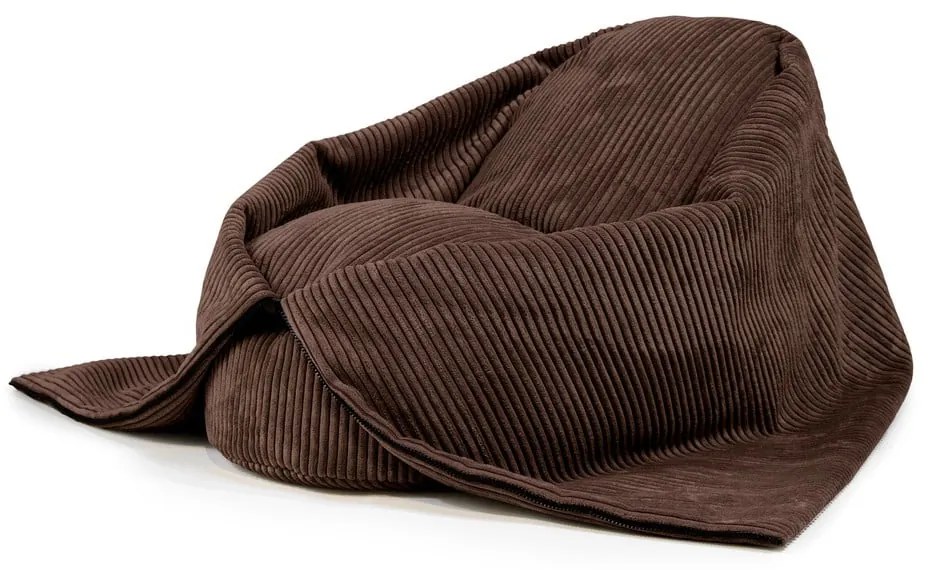 Tmavohnedý menčestrový detský sedací vak Cocoon 80 – SLOWDOWN