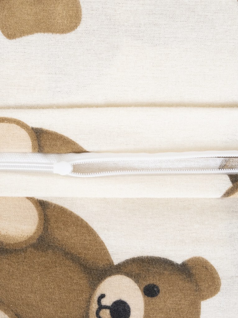 Flanelová obliečka na vankúš 70 x 90 cm - Plyšové medvedíky