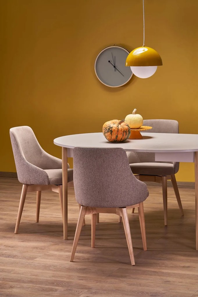 Rozkladací jedálenský stôl Pivot 102/141 cm kašmírový/buk