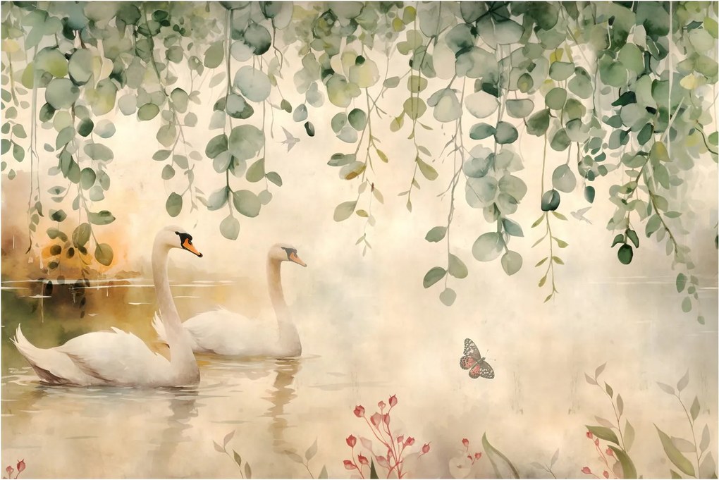Obraz - Jazero, aquarel (90x60 cm)