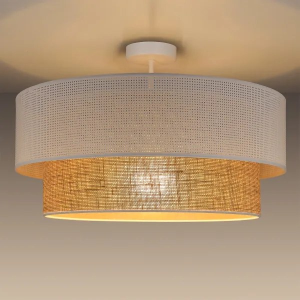 Prisadený luster BORHO 1xE27/60W/230V biela/juta