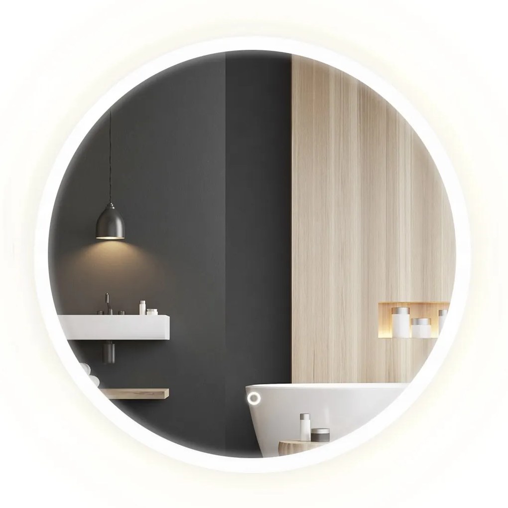 Okrúhle dotykové zrkadlo s LED osvetlením Simple 70 cm
