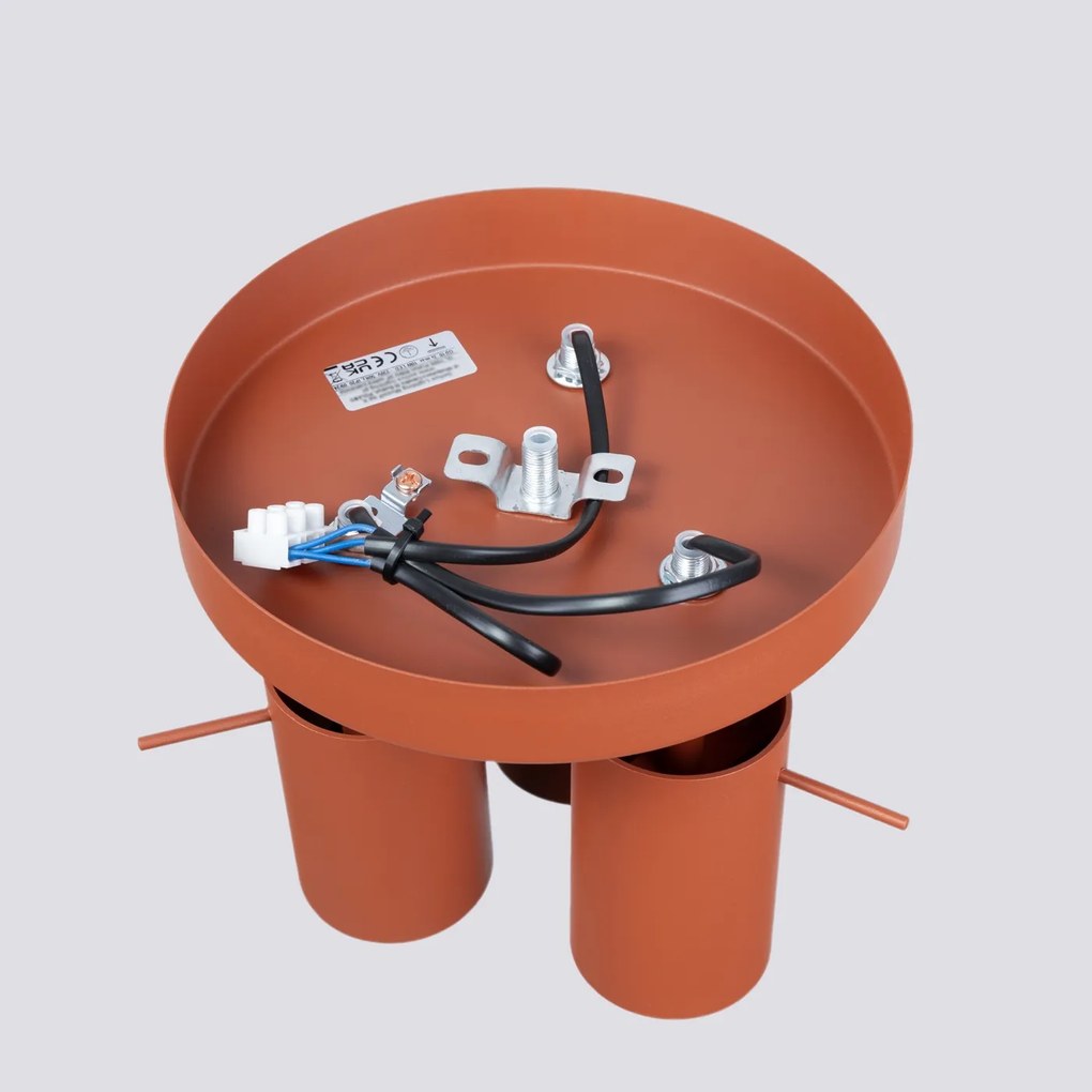 Stropné svietidlo Ring, 3x oranžové kovové tienidlo, (možnosť polohovania)