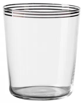 Lunasol - Poháre Tumbler s tromi pruhmi v platinovej farbe 440 ml set 6 ks - 21st Century Glas (322177)