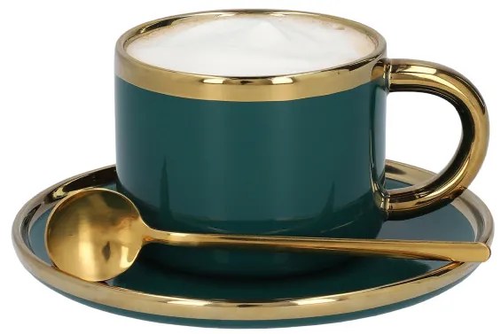 Šálka SINNES s podšálkou, smaragdová ALL 978054