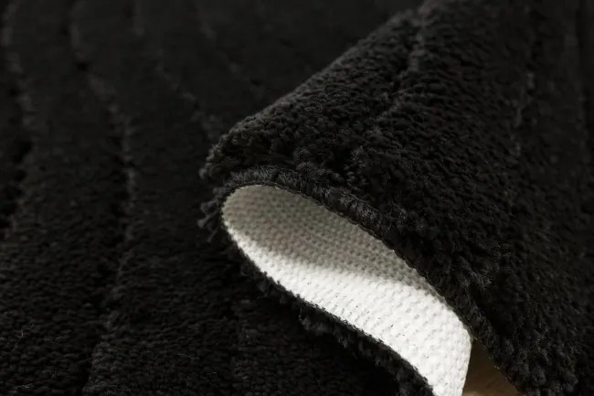 Kúpeľňový koberček Sara Black čierny, vlny