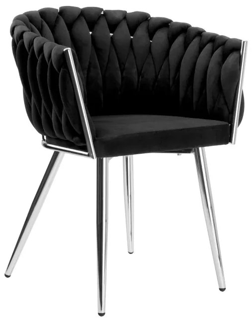 Jedálenská stolička COFTON zamatová, strieborná / čierna