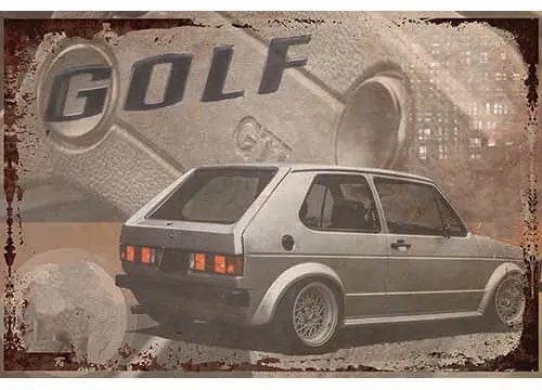 Ceduľa Auto Golf