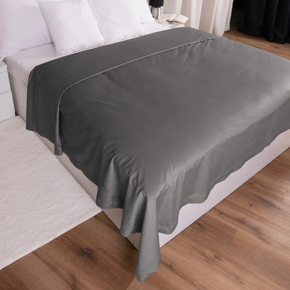Biante Zamatový prehoz na posteľ Velvet Prémium SVP-017 Tmavo sivý 260x280 cm