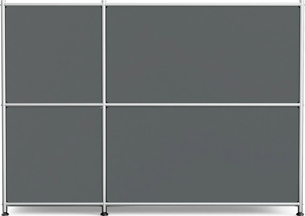 Kovová odkladacia skrinka »CN3« s 2 výklopnými priehradkami, sivá