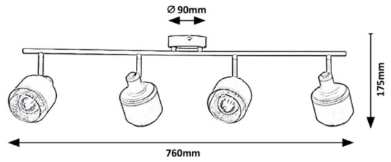 Rabalux - Bodové svietidlo 4xE14/40W/230V