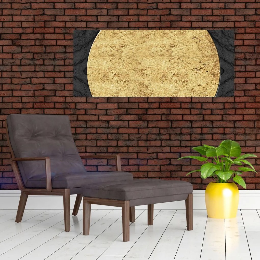 Obraz - Zlatá štruktúra N⁰2 (120x50 cm)