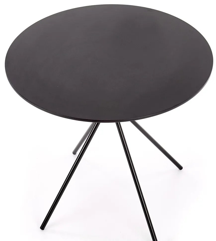 Halmar Minimalistický okrúhly jedálenský stôl Fondi, matná čierna