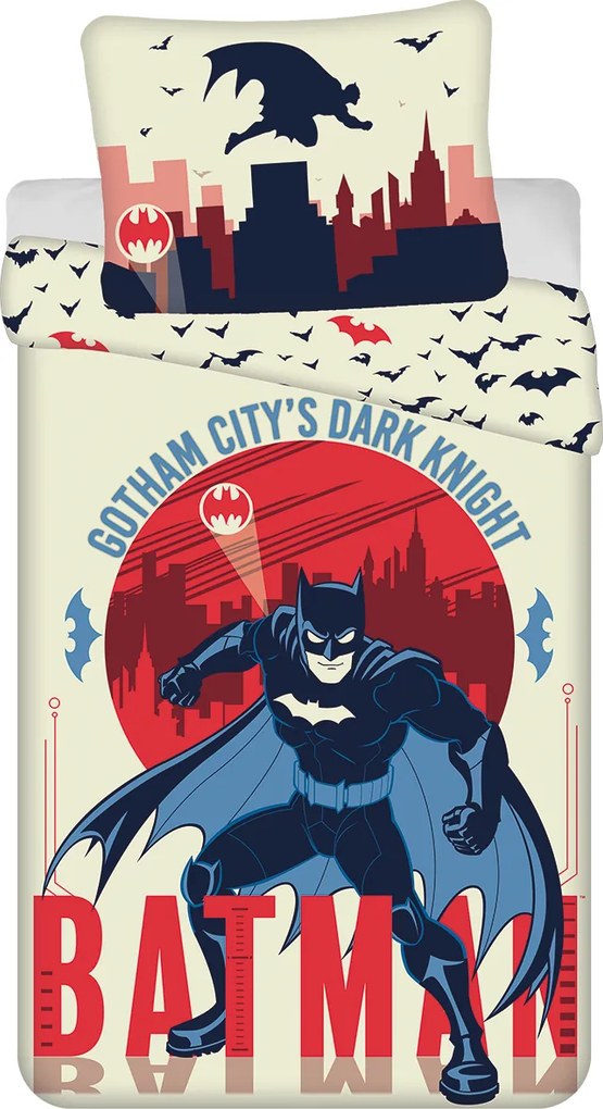 Jerry Fabrics Bavlnené obliečky 140x200 + 70x90 cm -  Batman "Gotham´s Knight"