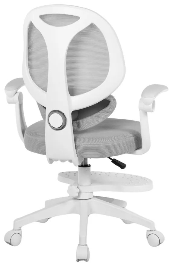 Detská otočná stolička Neoseat JUNI 009 s podnožou — látka, sivá