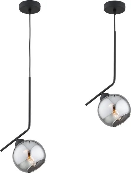 Brilagi - Luster na lanku DIOR 1xE27/60W/230V čierna/dymová sivá