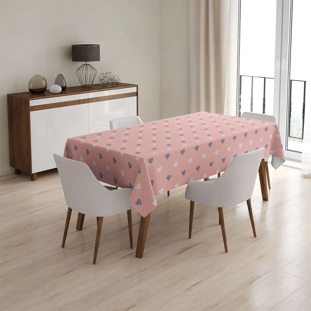 Sablio Obrus Srdiečka na ružovej - 130x130 cm