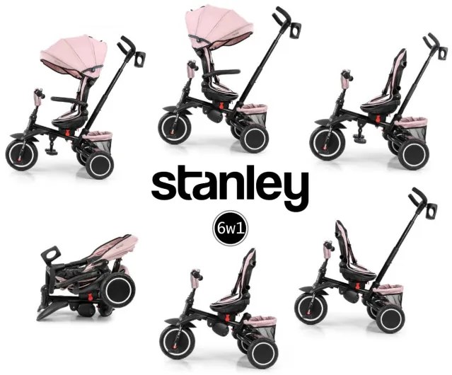Detská trojkolka Stanley Rubber ružová
