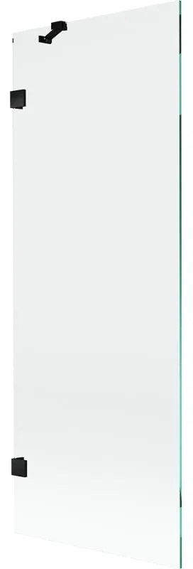 Mexen, Mexen Lunar 1-krídlová vaňová zástena 70 x 150 cm, transparentná, čierna - 897-070-000-70-00