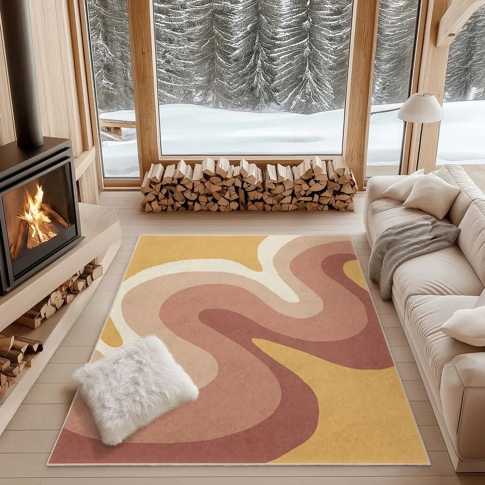 Okrovožltý/staroružový prateľný koberec 160x230 cm Strawberry Creamsicle – Mila Home