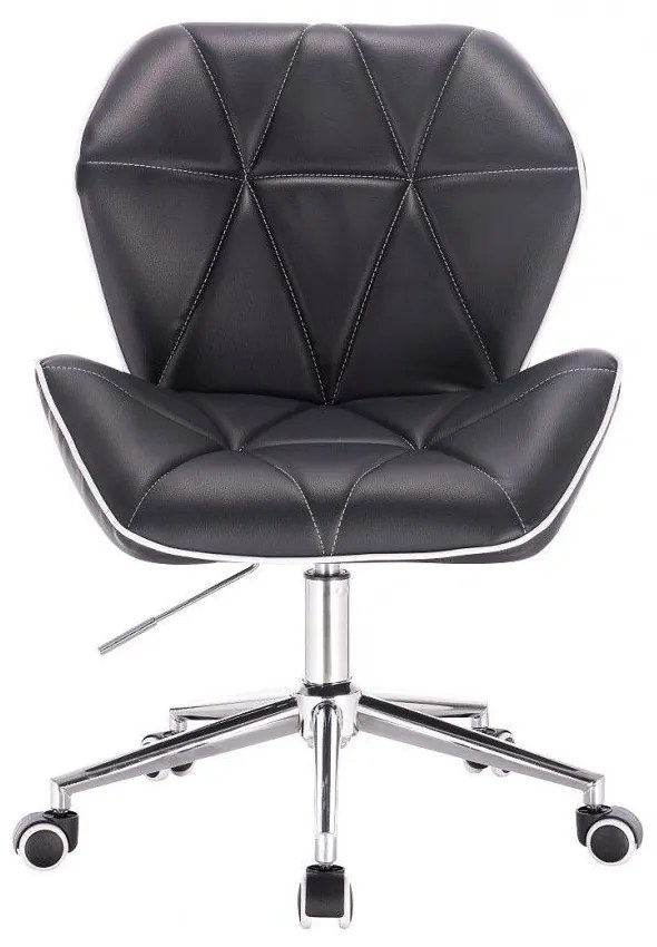 LuxuryForm DESIGN Stolička MILANO MAX na striebornej podstave s kolieskami - čierna