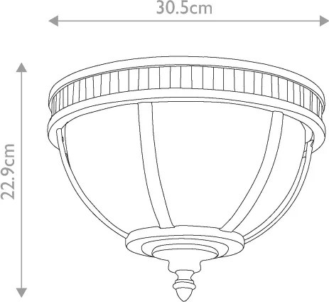 Kichler KL-HALLERON-F-BU - Vonkajšie stropné svietidlo HALLERON 3xE14/40W/230V IP44