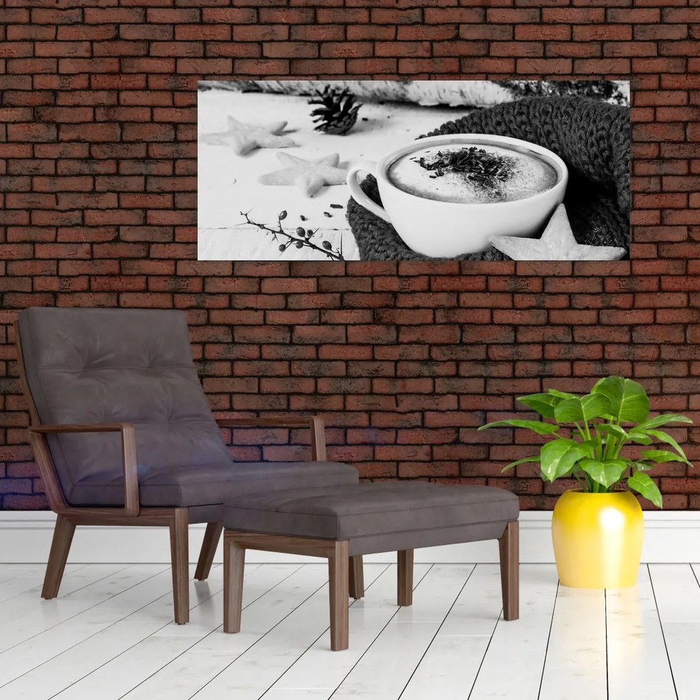 Obraz - Zimné cappuccino (120x50 cm)