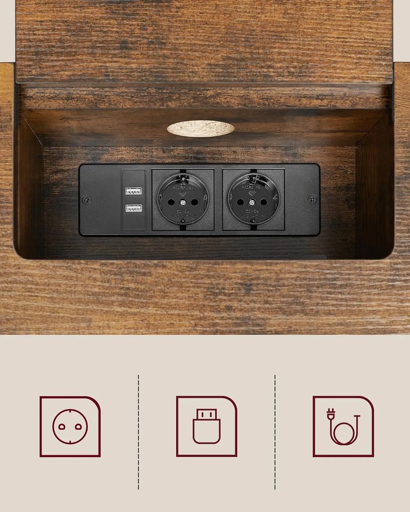 Konzolový stolík VASAGLE vstupná hala hnedý