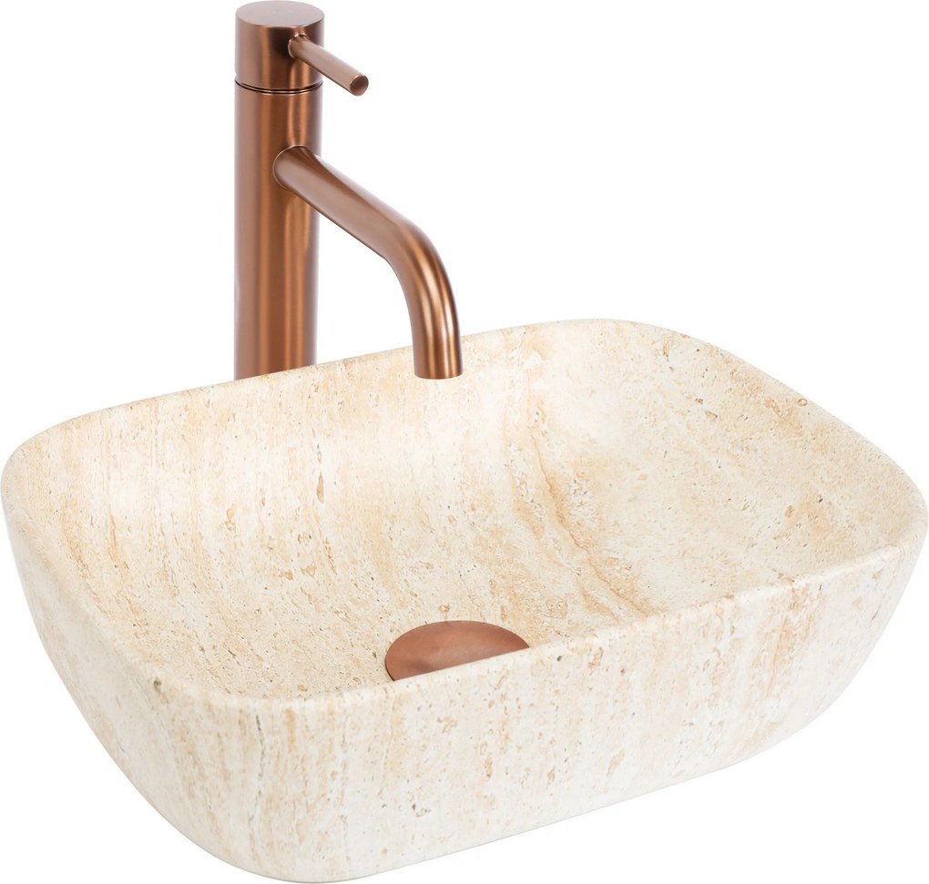 Keramické umývadlo na dosku REA BELINDA MINI travertine mat