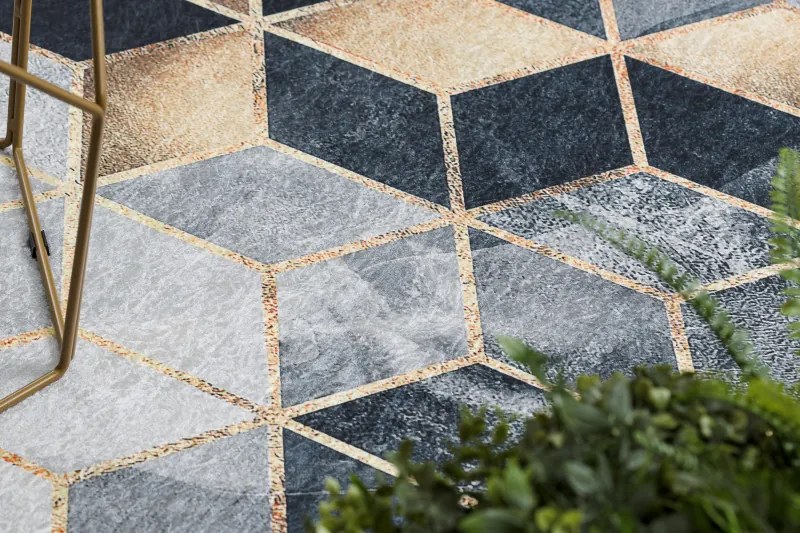 Dywany Łuszczów, Kusový koberec ANDRE Geometric 1171, 160x220, čiernobiela, chodba / predsieň