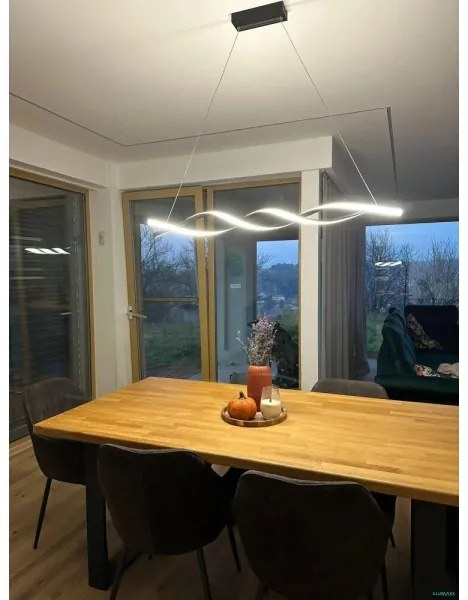 LED Luster na lanku TWIST LED/37W/230V 4000K 120 cm čierna
