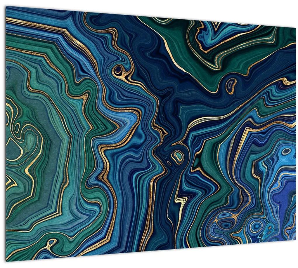 Obraz - Zeleno-modrý mramor (70x50 cm)