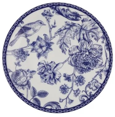 24-dielna jedálenská súprava, biela/modrá, porcelán