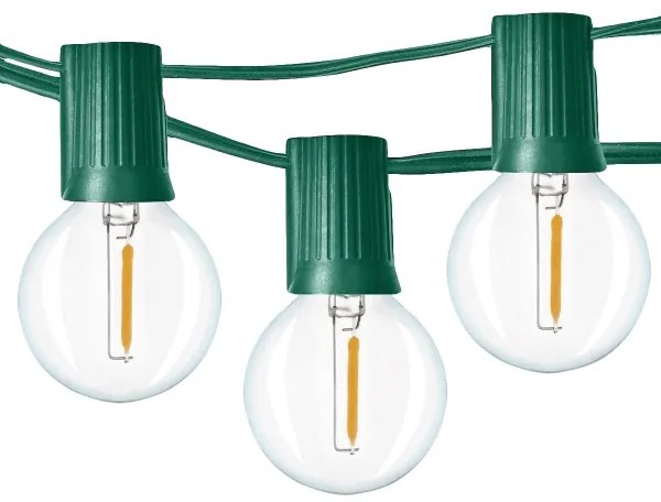 Brilagi -LED Vonkajší dekoratívny reťaz GIRLANDA 25xE12 20m zelená IP44 teplá biela