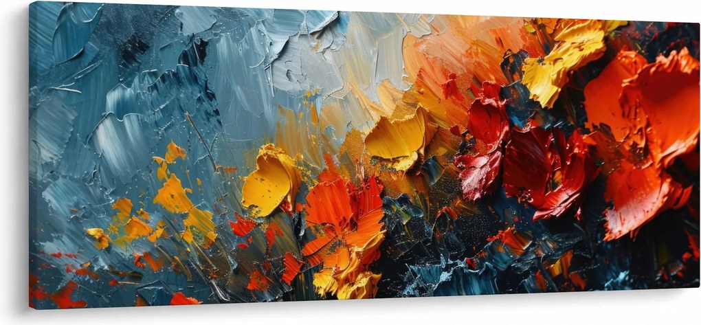Obraz - Abstraktná maľba kvetov III. (120x50 cm)