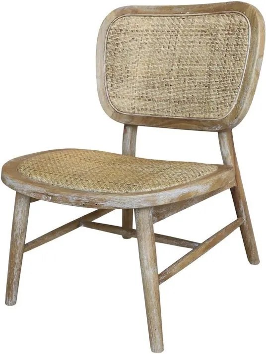 Prírodné drevené kreslo s výpletom Lounge - 60*62*78 cm