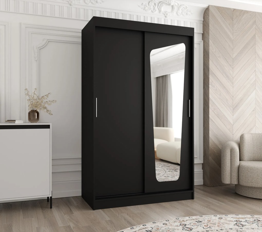 Šatníková skriňa 120 cm Mokka (čierna). Akcia -62%. Vlastná spoľahlivá doprava až k Vám domov. 1126025