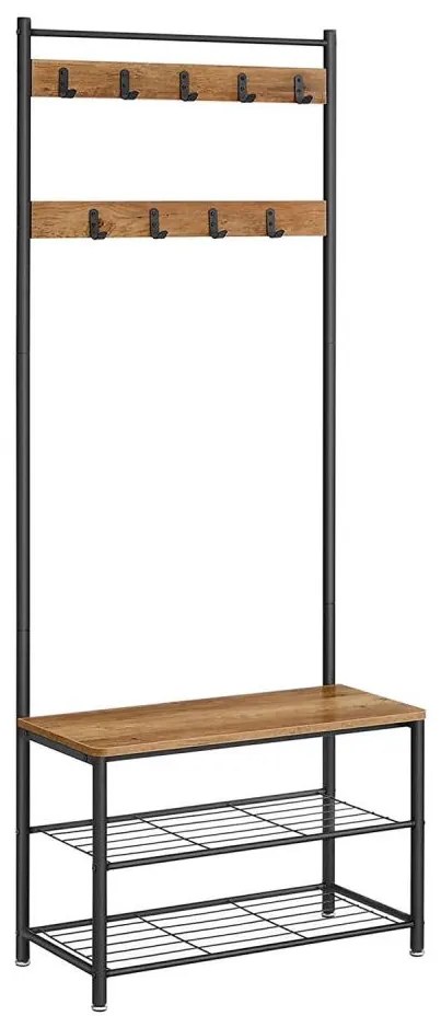 Stojanový vešiak NAVOR hnedý/čierny