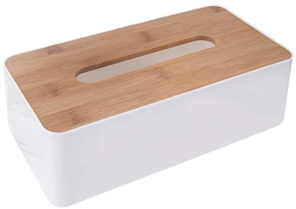 Orion Box na papírové kapesníky, bambusový, bílý, WHITNEY