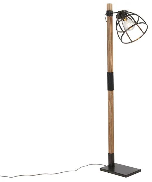 Priemyselná stojaca lampa čierna - Arthur