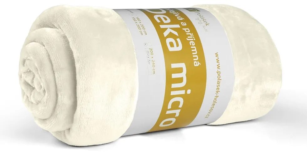 Polášek Mikroflanelová deka s barančekom - Smotanová | 200 x 230 cm