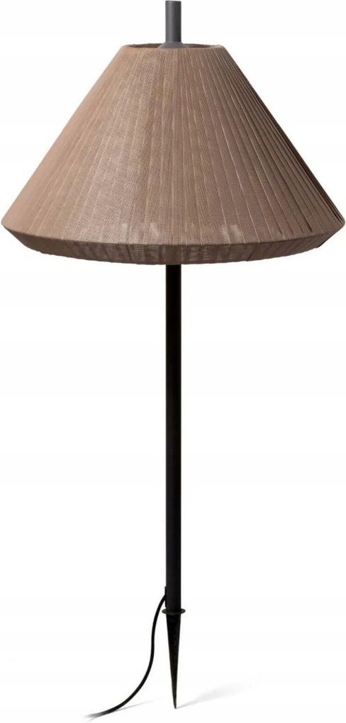 Faro Saigon vonkajšia lampa so zápichom, šedá/hnedá, IP65, E27, 137 cm