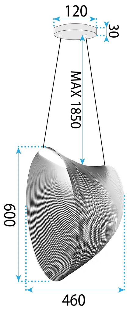 Toolight Toolight, LED závesné osvetlenie 16W, 3000K, LHJ055-1CP, OSW-50052